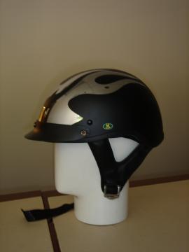 DOT Matt Chrom Flame Motorcycle Helmet